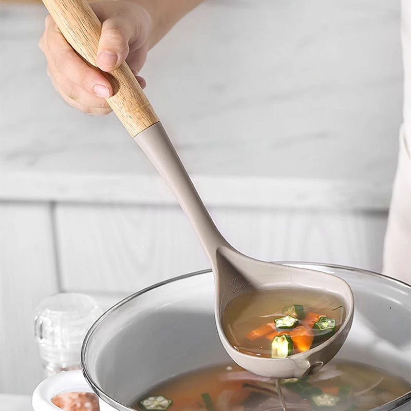4-pc Silicone Kitchen Utensils Set with Wooden Handle, kitchen utensils set