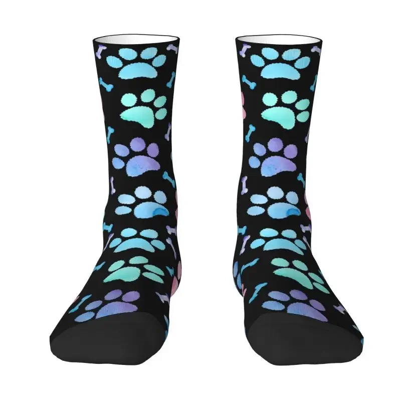 

Men and Women's Interconnect Dog Pat Printing Pattern Socks, Cute Extensible Socks, Crew Socks, Summer, Autumn, Winter