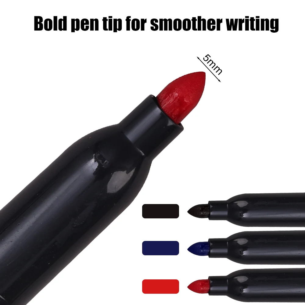 1-20 pezzi pennarello permanente pennarelli da disegno a base di olio impermeabile nero blu rosso inchiostro schizzo penne cancelleria materiale scolastico d'arte - immagine 4