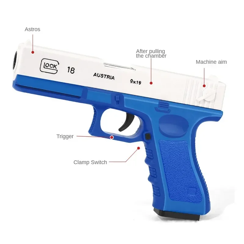 Toy Pistol Soft Bullet Toy Guns M1911 Shell Ejected Foam Darts Blaster Manual Airsoft Weapon with Silencer For Kids Adults 6