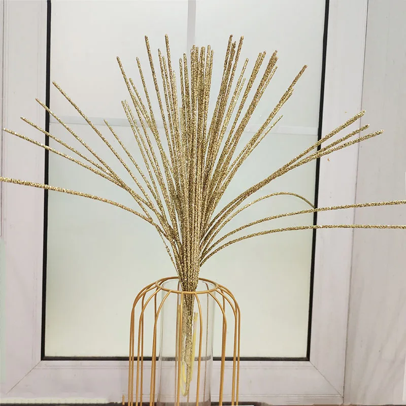 

30head Artificial Grass Glitter Gold Powder Sequin Tassel Grass Christmas Decor Flower Home Party Wedding Decoration Crafts