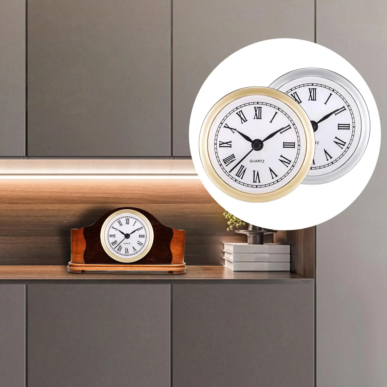 Movimento Al Quarzo Per Orologio Da Parete - Quadrante 60 Mm Con Numeri Romani Argentati, Ricambio Preciso - Foto 3