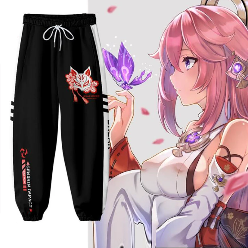 

Hot Game Genshin Impact YAE MIKO Cosplay Costume 3D Print Joggers Pants Men/Women Casual Trousers Hip Hop Sweatpants