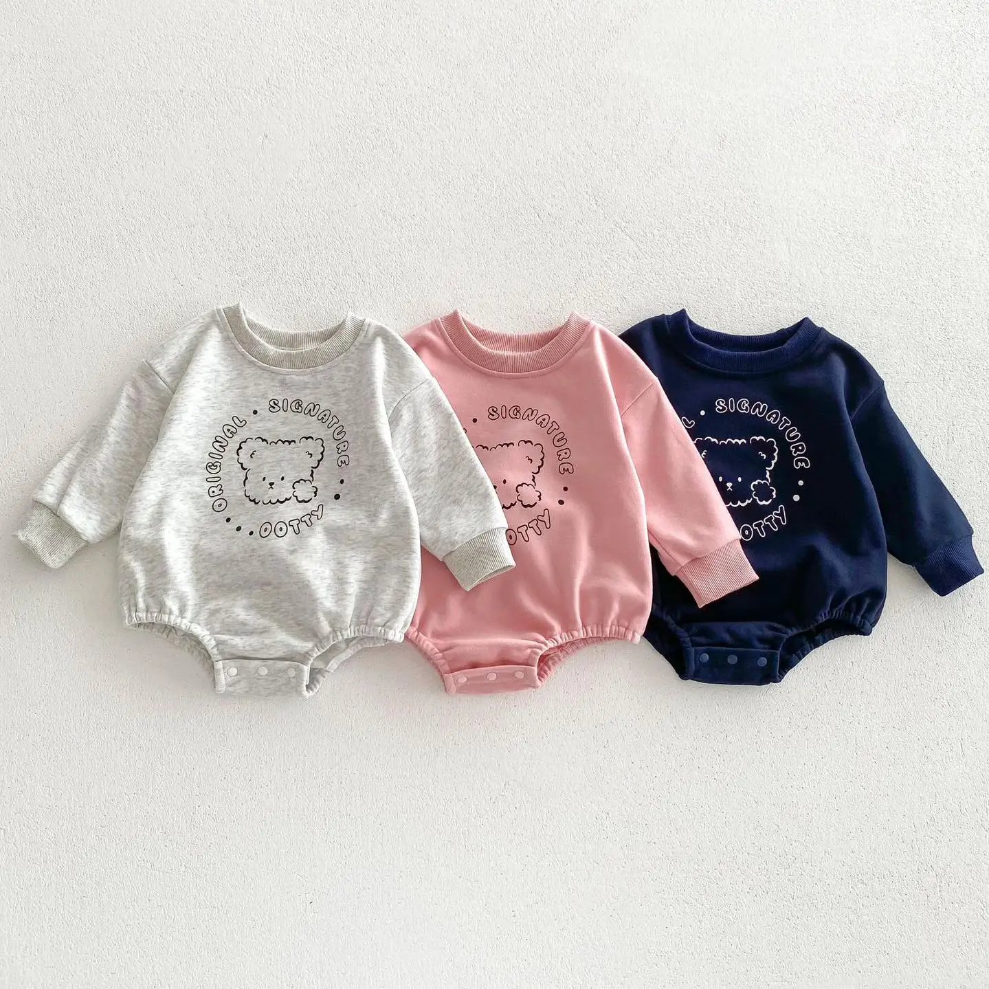 

Autumn New Infant Costume Ins Toddler Boy Cute Bear Print Long Sleeves Bodysuit Newborn Girl Baby Cotton Cartoon Fashion Onesie