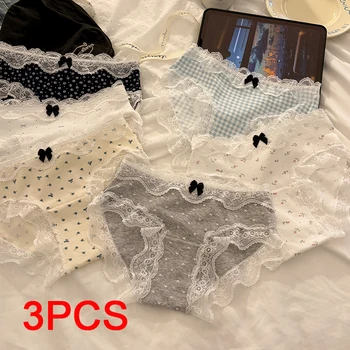 Girl Sexy Panties Set Pack Fashion Underwear for Women Women's Briefs Lingerie Cotton Lady Lace Triangular Underpants Seamless