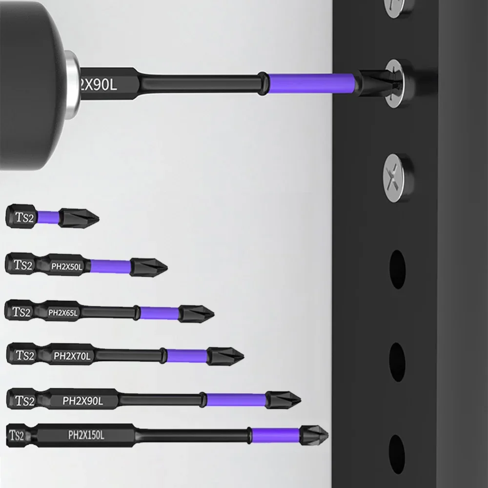 10/20PCS PH2 Impact Driver Bit Set Magnetic Cross Screwdriver Set Impact Drill Bit Screw Alloy Steel Non-slip Cross Screwdriver 4