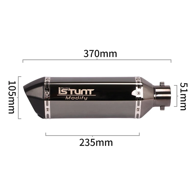Motorcycle Black Exhaust Istunt Muffler with Middle Link