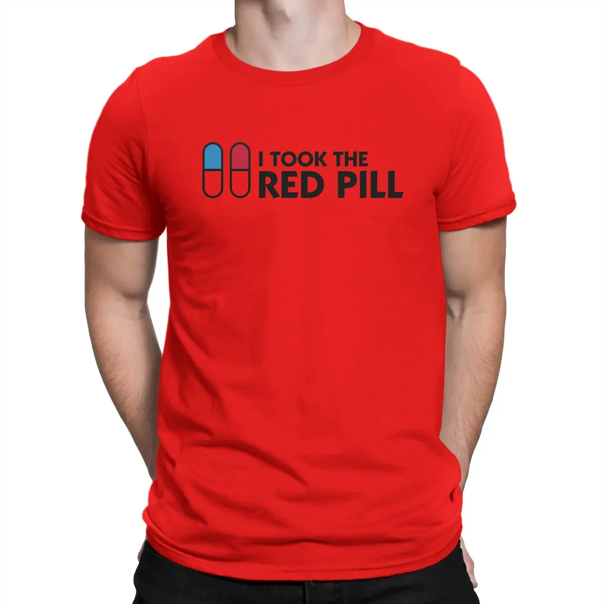 Camiseta creativa Matrix para hombre. Tomé la pastilla roja. Camiseta de cuello redondo. Personaliza tu regalo. Ropa urbana.