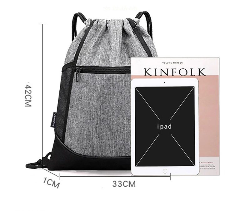 DHL50pcs Women Men Unisex Oxford Patchwork Middle Zipper Basketball  Drawstring Backpack Bag