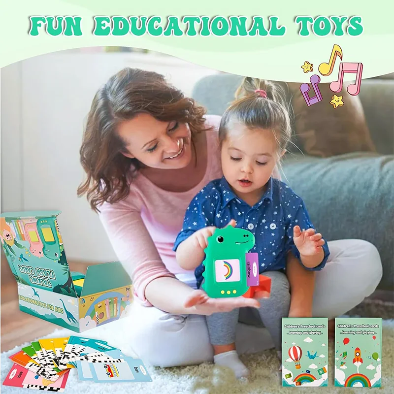 Toddler Talking Flash Cards Toys 224 Sight Words Montessori Interactive Learning Clear Pronunciation Speech Sensory for Kids 3