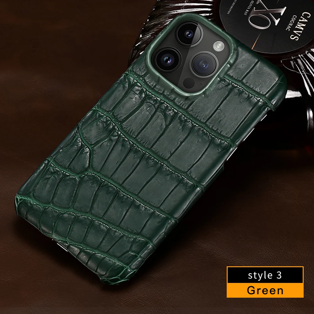 

LANGSIDI 100% Natural Crocodile Leather Phone Case for iPhone 15 pro max 13 14 Pro Max 12 Pro Max Luxury Cover