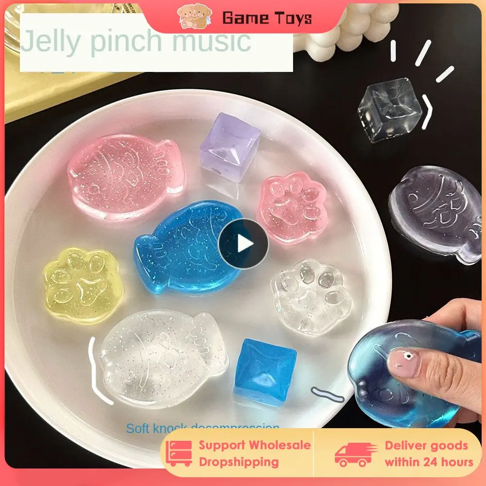 

Unique Cat Paw Squeeze Toy Transparent Trending Booming Funny Stress Relief Toy Creative Transparent Glitter Glittery Top-rated