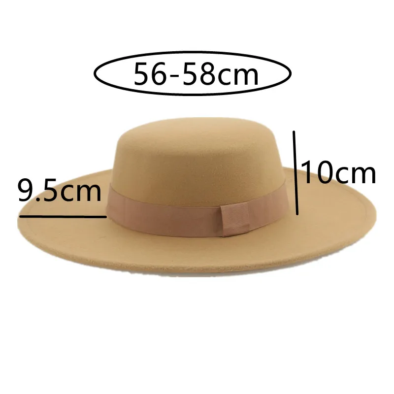 Fedoras Hat Hats for Women Panama Wide Brim 9.5cm Men Women Luxury Belt Band Formal Wedding Church Felted Hat Sombreros De Mujer wide brim fedora