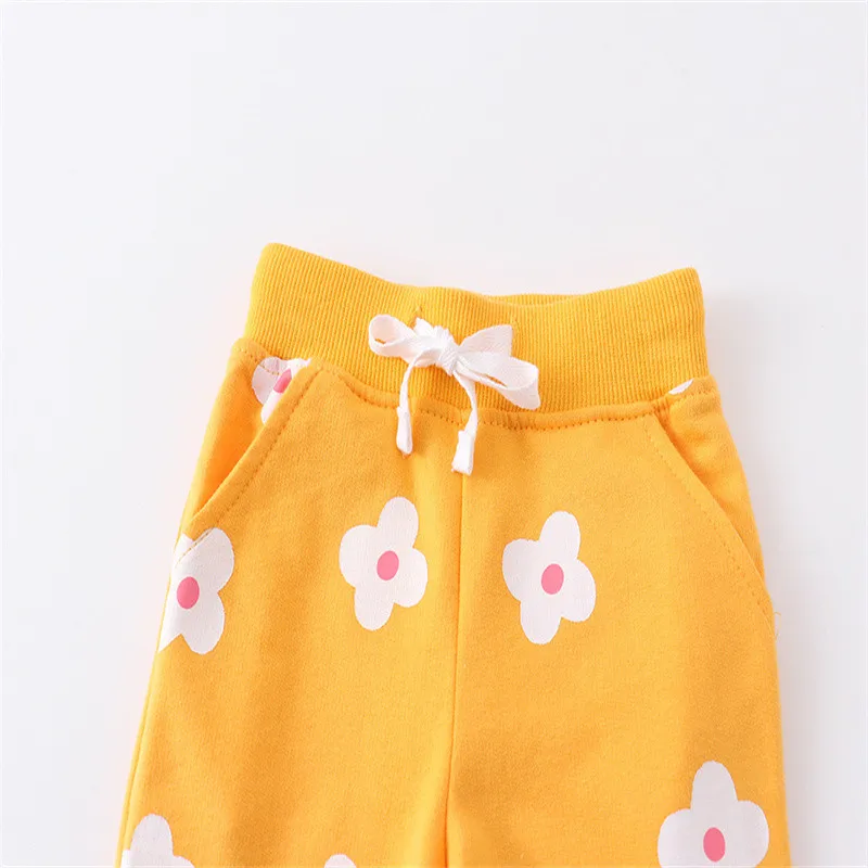Jumping Meters 2-7T Boys Girls Sweatpants Floral Drawstring Toddler Kids Trousers Full Length Pants Baby Autumn Spring Pant girls pants,boys pants,kids pants,girls trousers