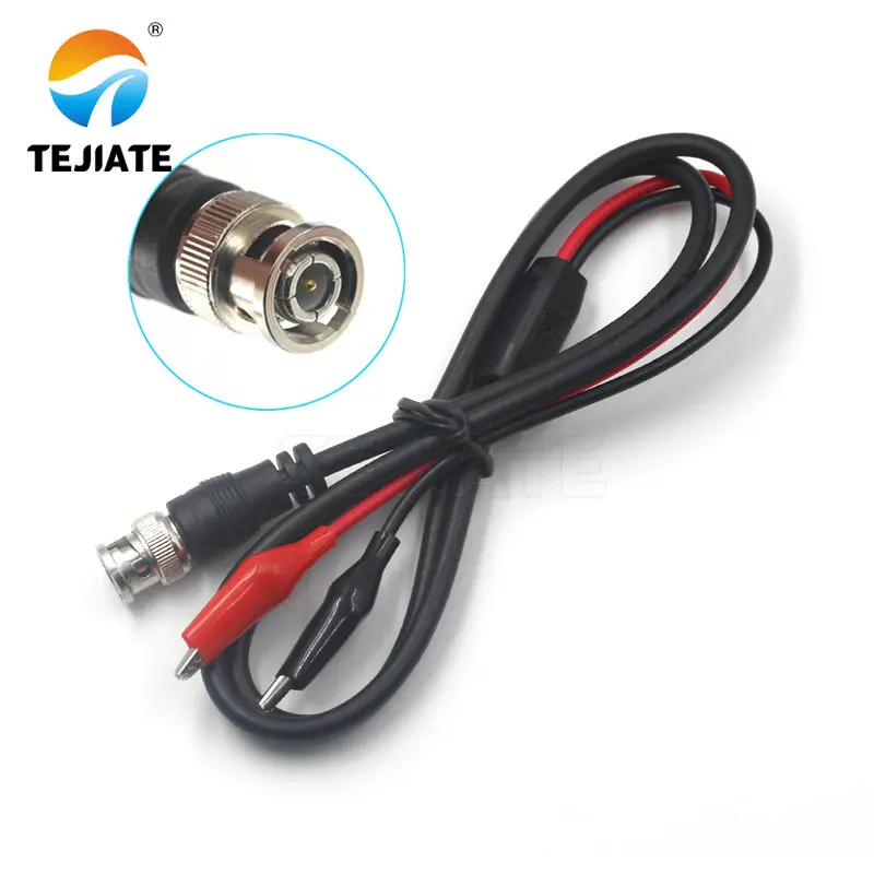 BNC male to alligator clip connection line 1PCS BNC male to dual alligator clip 1M RF coaxial adapter connector plug Q9 test