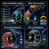 Nouvelle montre connectée 2026 de pointe pour le suivi de santé avec diagnostic IA, ECG+PPG, mesure précise de l'acide urique, de la tension artérielle, de la masse graisseuse et de la santé des cinq organes, avec fonction d'appel. 5