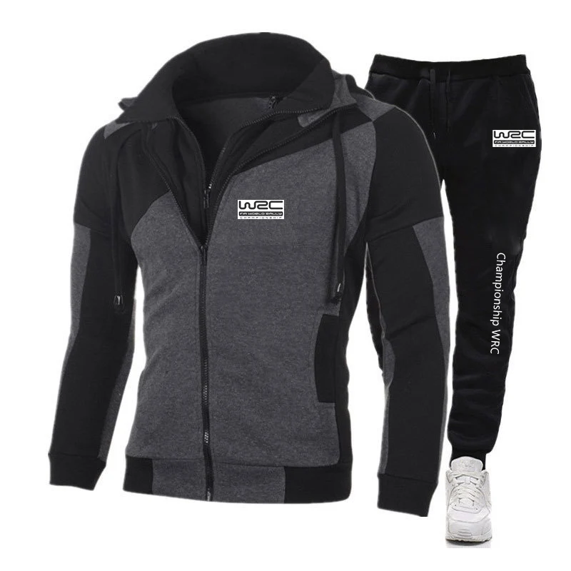 2023 World Rally Championship WRC Autumn Men New Diagonal Zip Hoodie Tracksuit Hooded Sweatshirt+Pant Pullover Sportswear Suit 3