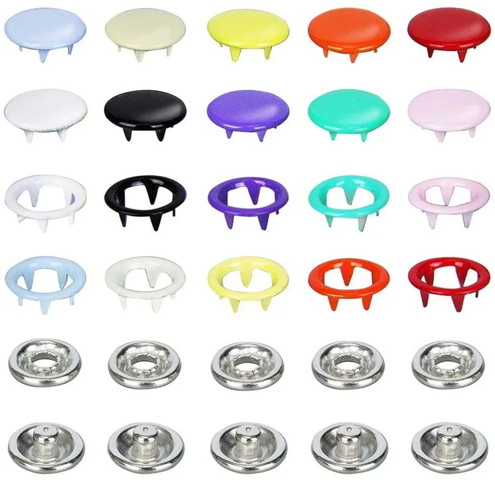 스냅 패스너 키트 금속 스냅 온 버튼 세트, 프레스 스터드, 셔츠 스커트 재킷 청바지 가방 수리 및 장식, 4 개의 고정 도구