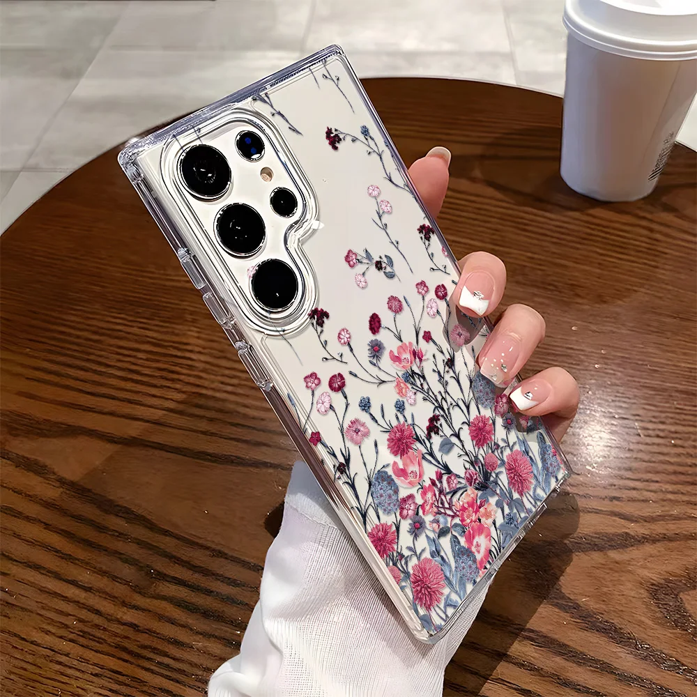 Shockproof Transparent Floral Soft Silicon Phone Case