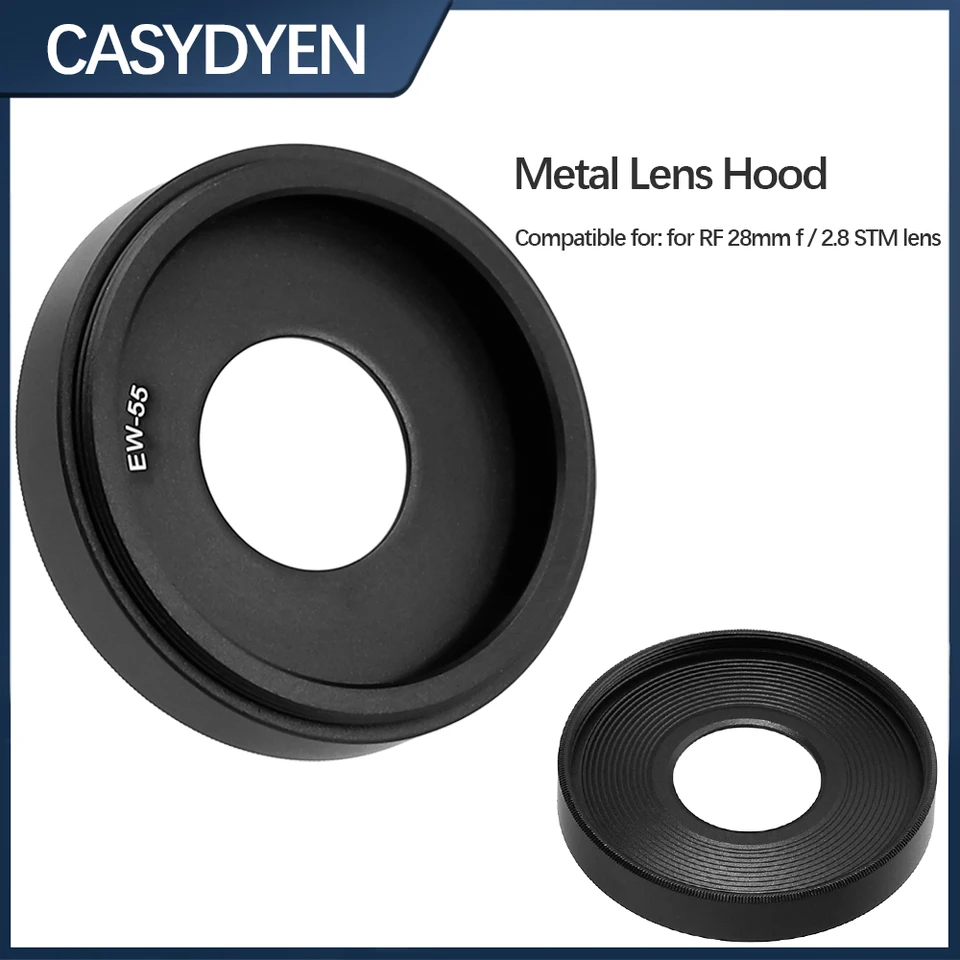 Canon RF 28mm f/2.8 STM レンズ用メタルレンズフード、レンズシェード