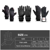 1Pair Ski Gloves Lengthen The Wrist Windproof Warm Thickened Palm Pads Commuting Cycling Waterproof Touch Screen Unisex 6