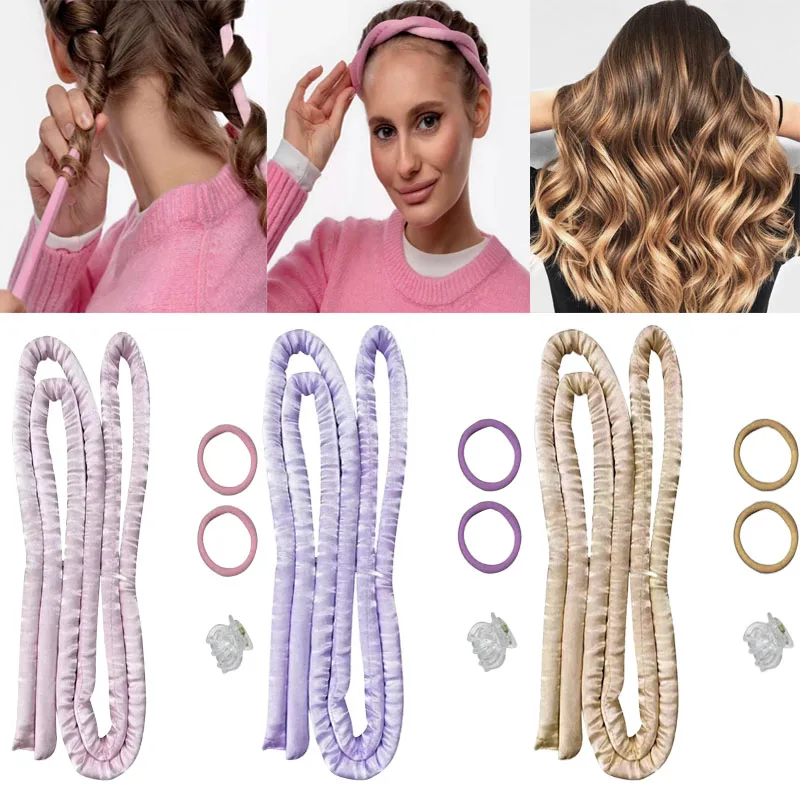 Heatless Curling Rod Headband Soft Encryption Fine Wave Curler Iron No Heat Hair Rollers Silk Lazy Sleeping CurlCurls Ties Tools