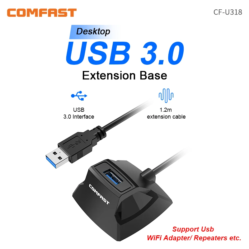 USB Extension Cable Comfast USB 3.0 Base High Speed 1.2M Desktop Extension cable For Usb wifi adapter Booster Repeater Extender