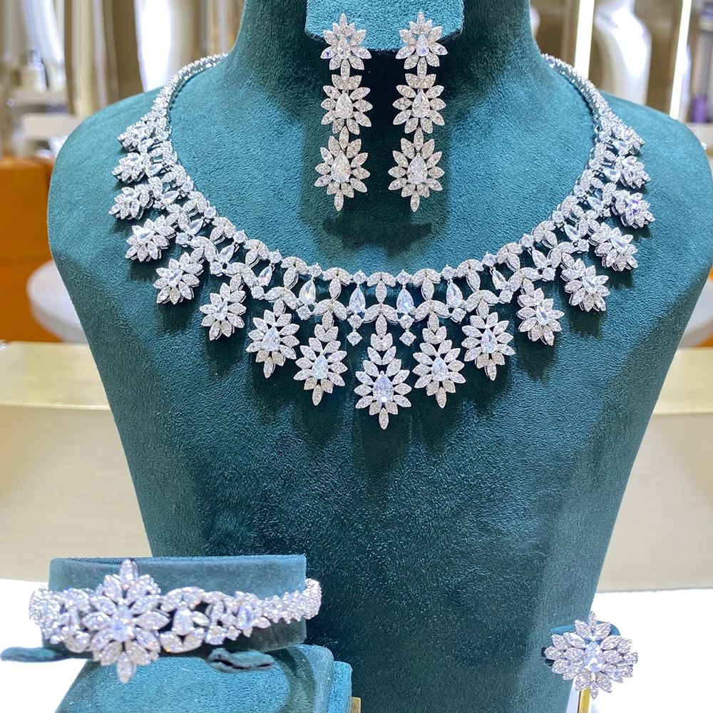 

001911 Wedding Jewelry Set Bridal Necklace Set for Women Cubic Zirconia Wedding Jewelry Sets For Brides Accessories jewelri