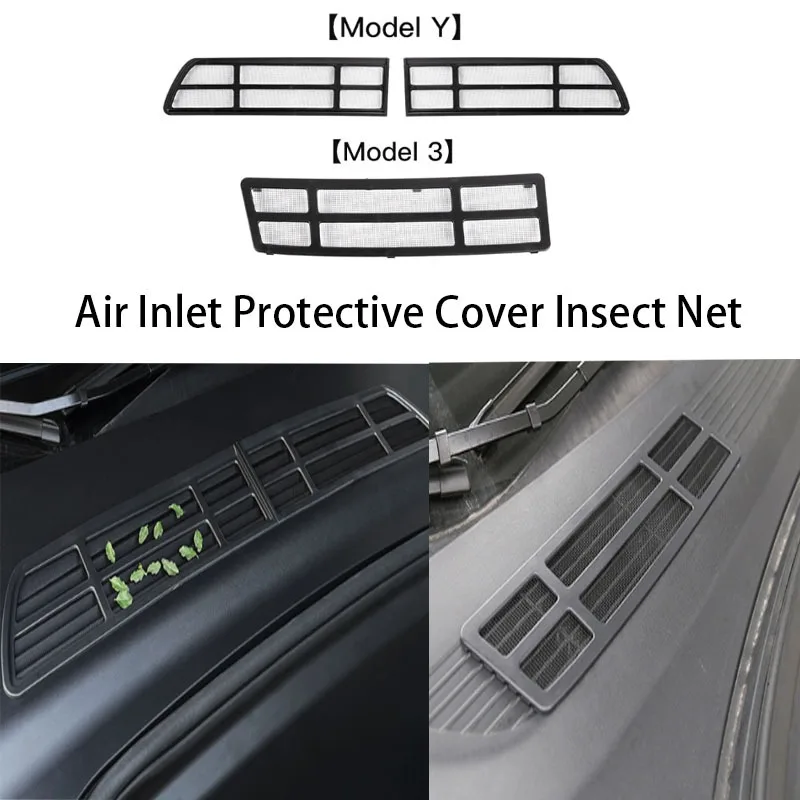 

Сетка для защиты от насекомых для Tesla Model 3 Y, передний багажник, крышка для кондиционера, впускная решетка, чистый воздухозаборник, защитные аксессуары