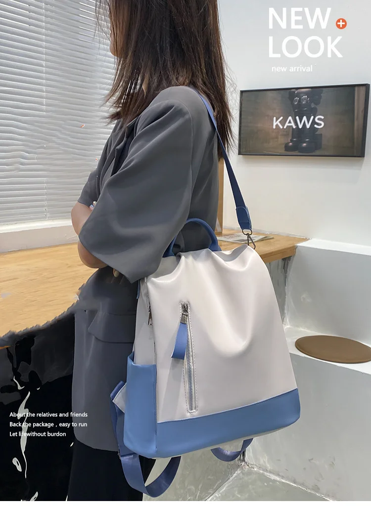 Women's Backpack PU Soft Leather Texture Backpack Fashion Student School Casual Large Capacity Anti-theft Travel Bag