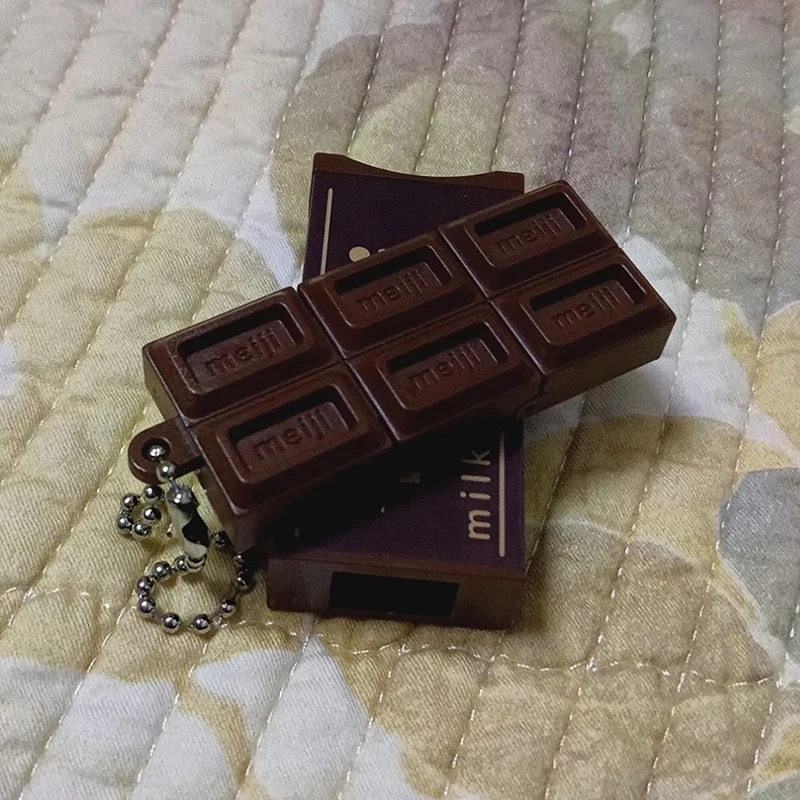 Hot Japanese Style Simulated Meiji Chocolate Fidget Toy Bendable Snap Stress Relief Keychain Pendant Creative Gift S Image 10