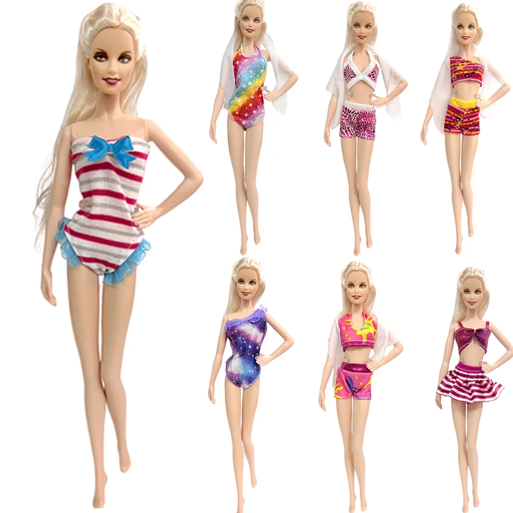 1 Pcs Fashion Swimsuit Bikini Underwear Dress Summer Outfit  Swimwear Beach Bathing  Clothes for Barbie Doll Accessories JJ 2023 new fashion belly covering loose supporting pregnant women s strap one piece spotted swimwear