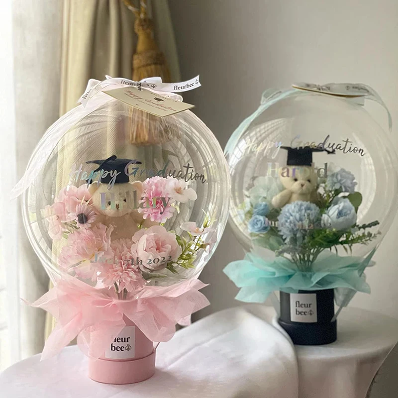 Wide Neck 30-Inch Transparent Bubble Balloon - 5-20pcs Party Gift Stuffer for Flowers