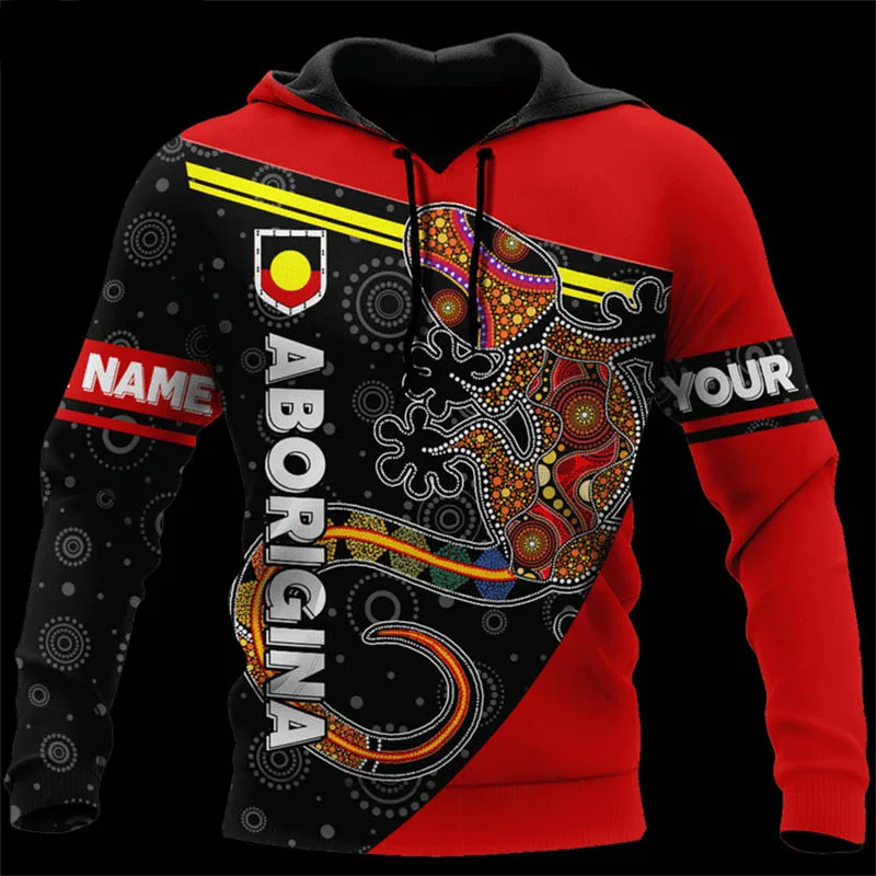 thumbnail image 1 of Sudadera con capucha estampada con bandera aborigen en el interior de arte aborigen Nueva sudadera con capucha y sudaderas para hombres y mujeres Sudadera con capucha de moda, 1 of 5