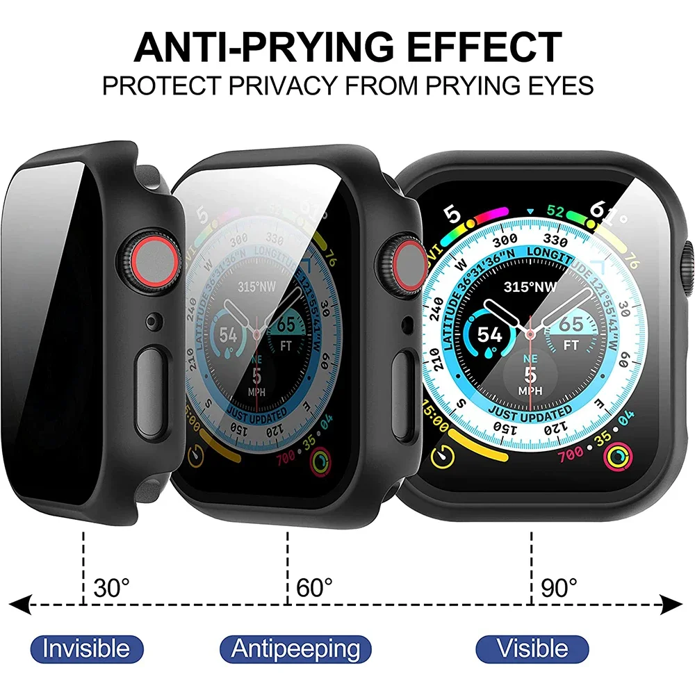 Enhanced Privacy Tempered Glass Screen Protector with Case