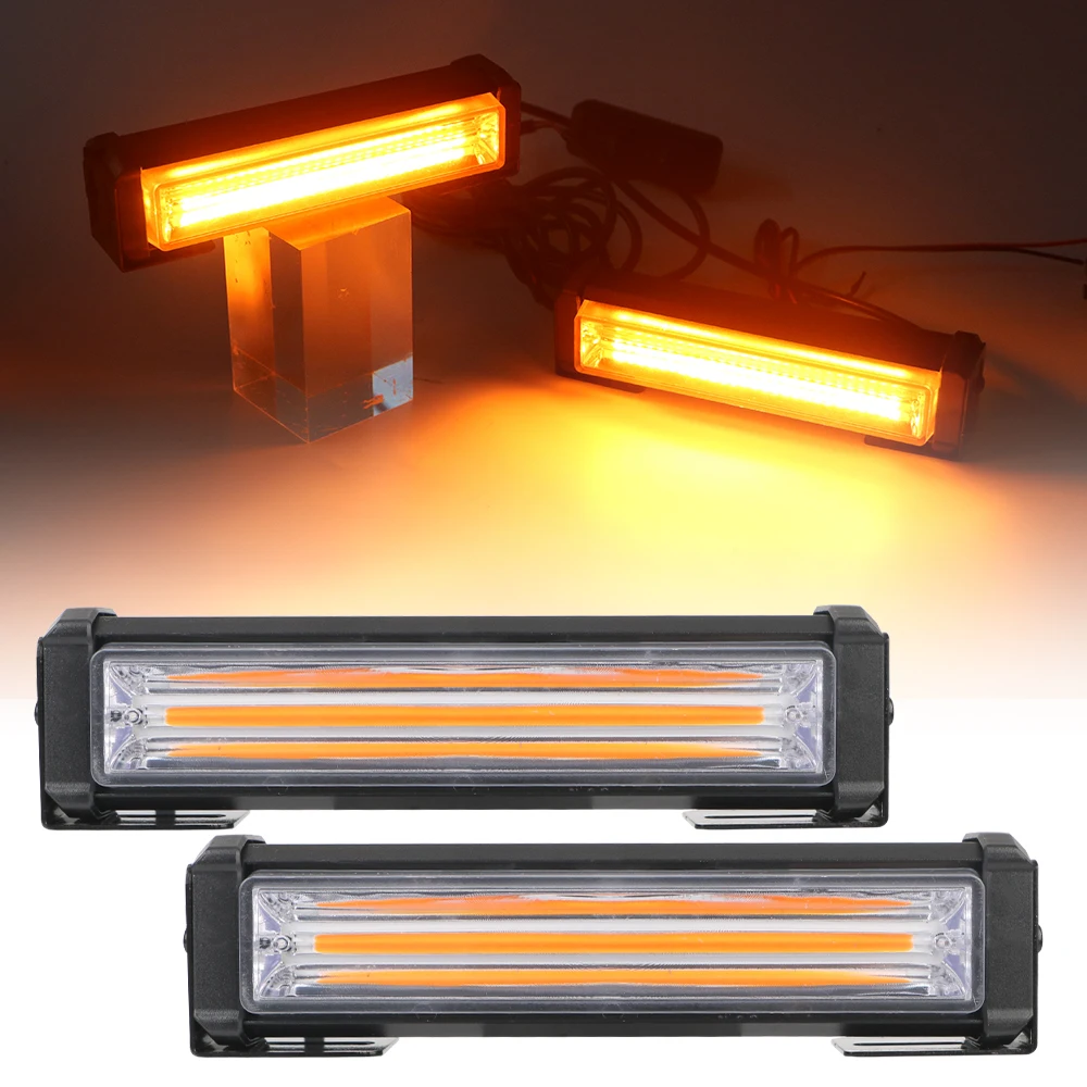 40W 12V Rotating Police Lights Car Strobe Light Flashing Warning Led Auto Drl Day Running Lamps Lightbar Front Grille Decorative