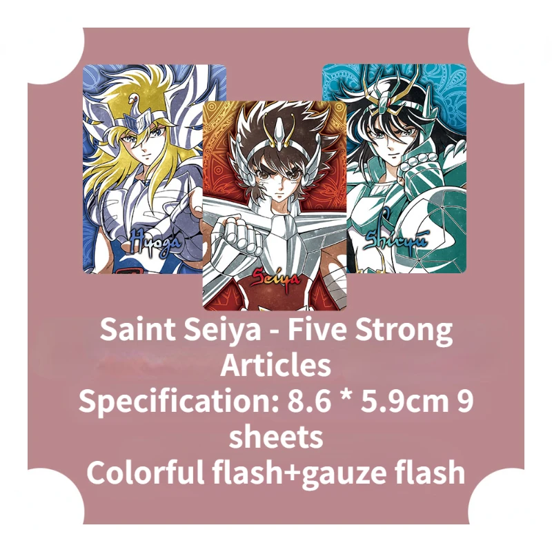 

9pcs/set DIY Anime Saint Seiya classic around the five bronze sanits character flashcards children hobby collection toy and gift