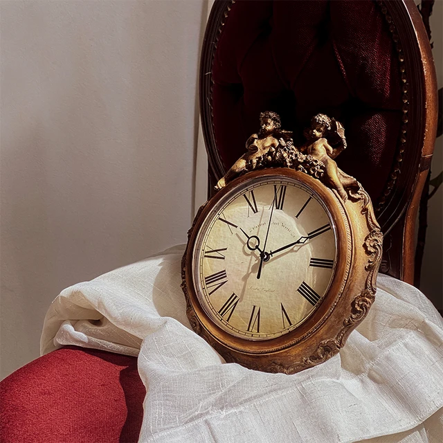 Orologio da parete soggiorno camera da letto in stile barocco retrò orologio  da parete angelo antico medio decorazioni soggiorno e sala da pranzo -  AliExpress