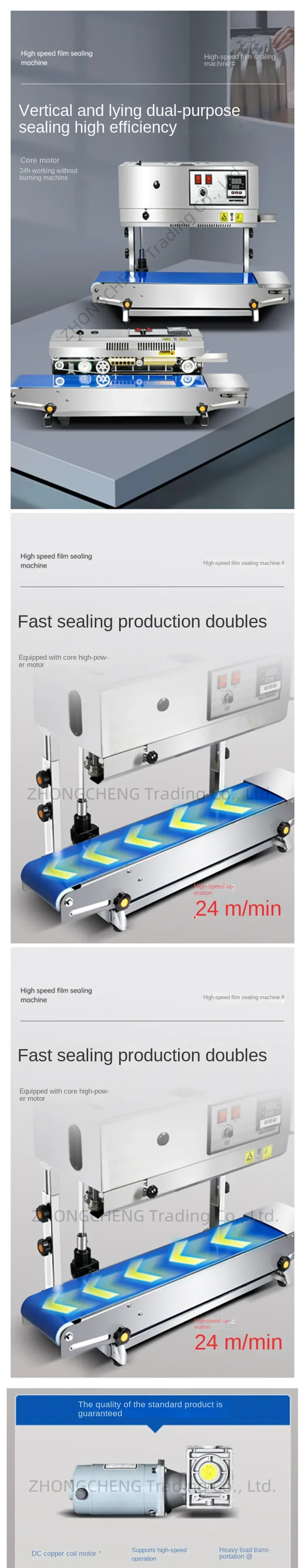 220v Electric Sealing Machine Commercial Continuous Film Sealing Machine Plastic