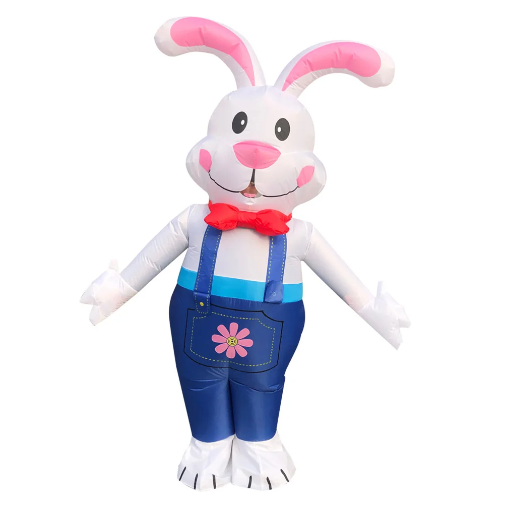 

160CM Rabbit Shape Inflatable Costume Adult Blow up Suit Easter Fancy Dress Bunny Costume Gift for Easter Party Cosplay