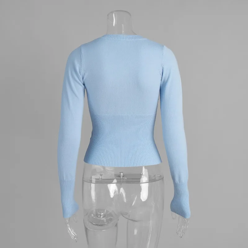 2025 Long Sleeve Ribbed Patchwork Slim Elegant Loose Casual Knit Cardigan Top for Women Cropped Top Female Knitwear Cardigan