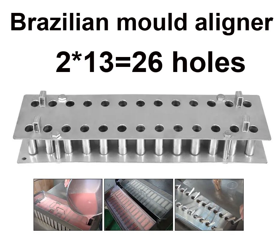 Stainless Steel 304 Popsicle Stick Aligner Popsicle Mold Stick Aligner 28 Cavities Holders Brazil Style