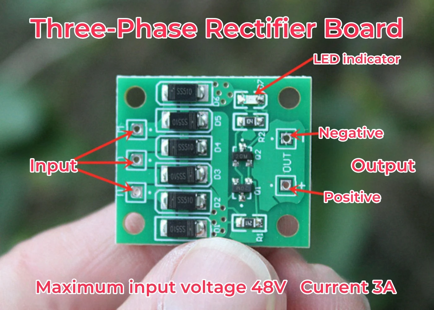 Three-Phase Rectifier Bridge Small Generator Rectifier Board Brushless Brush DC Generator Filter Board diode bridge rectifier rectifier diodes electrical rectifier diodes