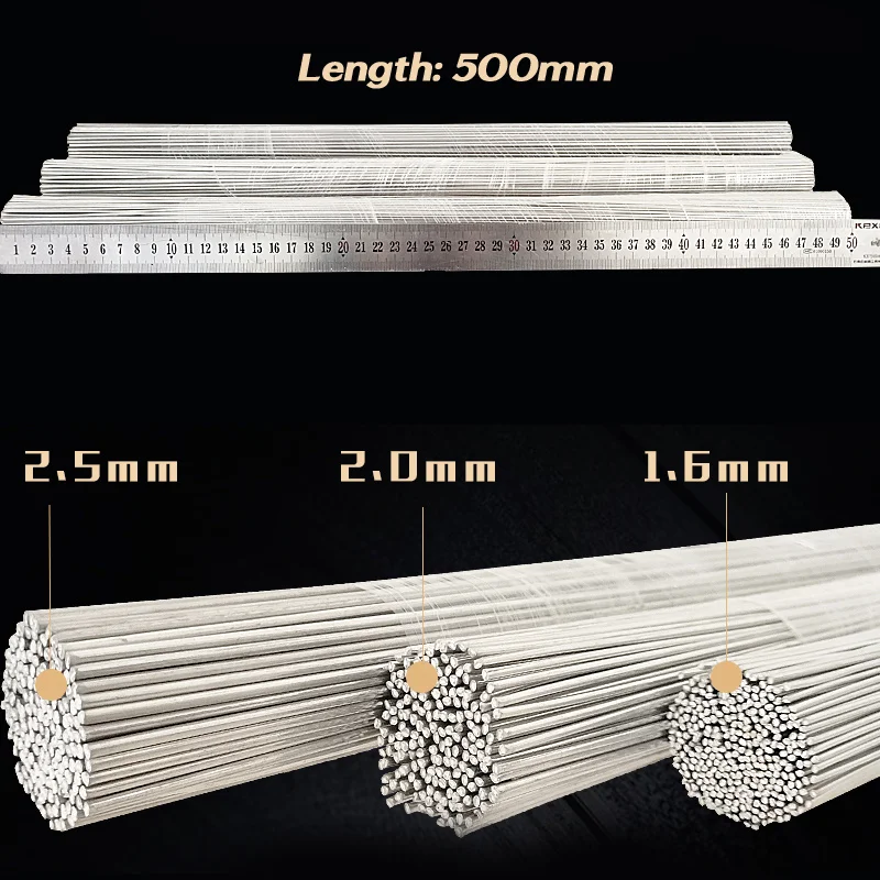 Welding Rods Aluminum Welding Rods 50cm Low Temperature Bars Cored Welding Solder Wire Weld Easy Melt Aluminum Rod for Soldering Aluminum No Need Solder Powder