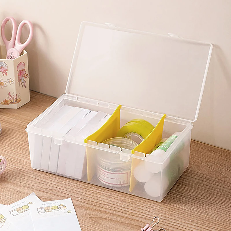 

1Pc Transparent Plastic Compartmentalized Organizer Box Holds Cards Game Cards Collection Box with Adjustable Divider