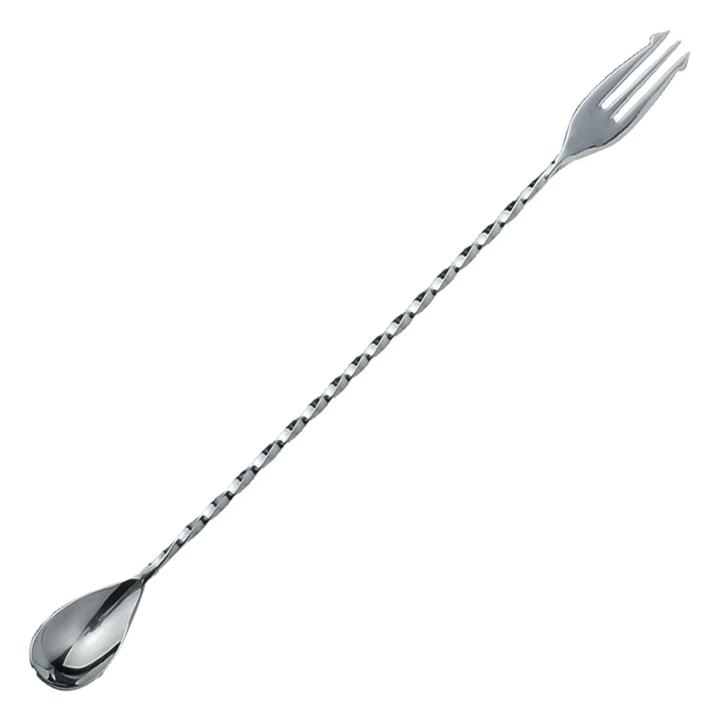 Cocktail Spoon Cocktail Stirrers Trident barspoon full twisted stem handle cocktail spoon Bartender Tool For Mixing Glasses Swizzle Stick