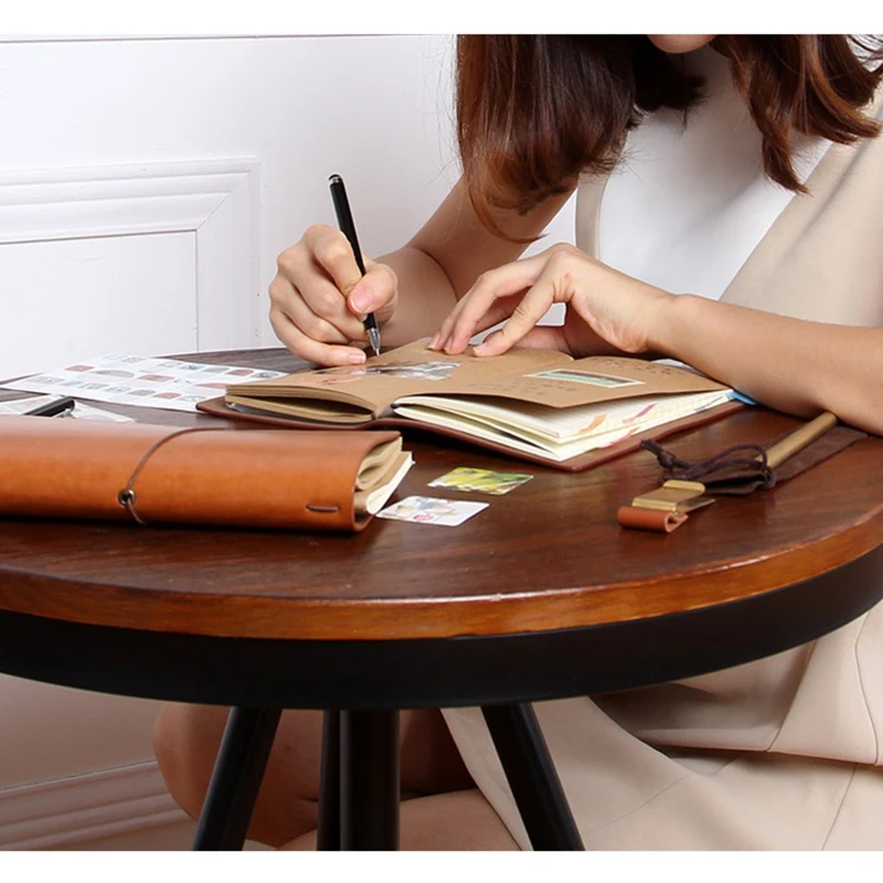 Notebook Diary Retro Leather Strap Creative Hand Ledger Creative Multifunctional A6 Retro Portable Travel Loose-leaf Notepad Diary Notebook