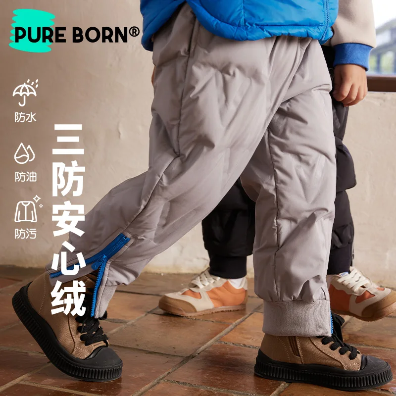 

Pureborn Baby Toddler Boys Girls Down Pants Warm Windproof Waterproof Lightweight Duck Down Snow Pants