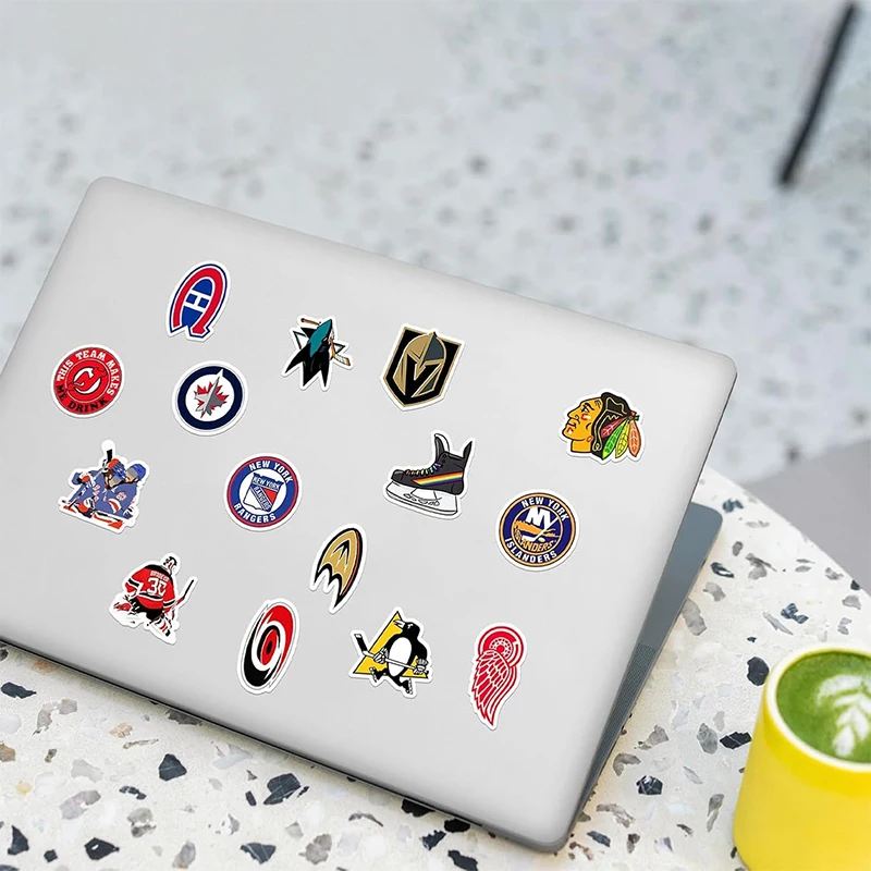 thumbnail image 2 of 50 Pcs Hockey Stickers Pack, Waterproof Vinyl Ice Hockey 2 of 9