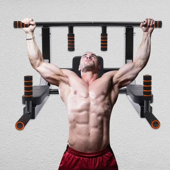 Black Wall Mounted Pull Up Bar - Multifunctional Adjustable Chin Up Horizontal Bar for Chest, Arm & Back Workout for Men & Women 3